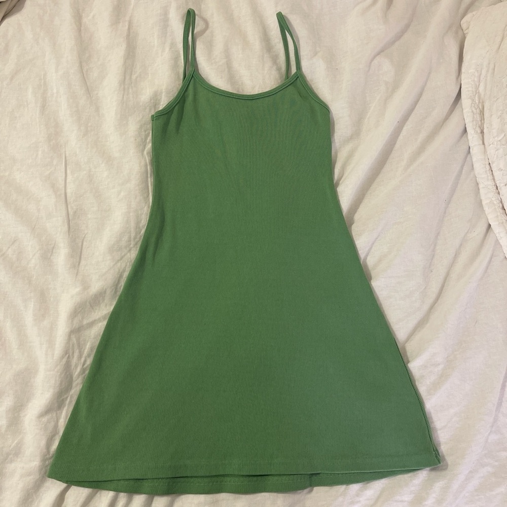 Los Angeles Apparel Cotton spaghetti strap mini dress